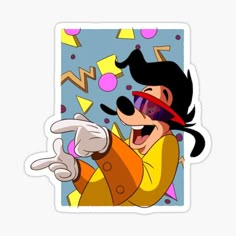 goofy pointing at the camera sticker