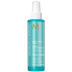 A heat-activated styling mist enriched with argan oil, the Moroccanoil Frizz Shield Spray encourages long-lasting smoothness. The lightweight formula sets to work to protect against unwanted flyaways and static caused by humidity. A must have addition to your beauty routine, the multi-purpose mist harnesses the nourishing properties of argan oil to help hydrate hair and deliver sleek, silky-soft results. | Moroccanoil Frizz Shield Spray, 5. 4 oz | Dermstore Hair Frizz Control, Hair Frizz, Deva Curl, Hydrate Hair, Anti Frizz, Texturizing Spray, Frizz Control, Amaranth, Frizz Free