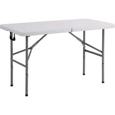 a white folding table on a white background