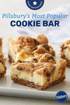 the cover of pillsbury's most popular cookie bar