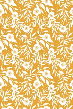 an orange and white floral pattern