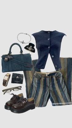 @jeanniebeannieee Waist Belt Outfit, Outfits For Japan, Eclectic Outfits, Belt Outfit, Denim Outfits, Outfit Layout, Uni Outfits, Mode Vintage