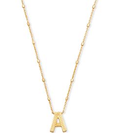 From Kendra Scott, this necklace features:Featuring your initial, or your bestie’s, or your crush's (we won’t tell), wear a personalized reminder designed with our signature etched detail.Pendant necklace14k gold plated over brassLobster clasp closure with single adjustable sliding beadApprox. 19" chain; 0.48" L x 0.6" W pendantPlease note: Due to the one-of-a-kind natur Preppy Gifts, Letter Pendant Necklace, Initial Pendant Necklace, J Fashion, Letter Pendants, Initial Pendant, Accessories Jewelry Necklace, Dillard's, Kendra Scott