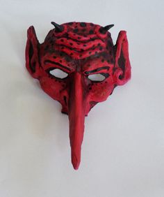 by ArtisanMasks on Etsy Donkey Mask, Deer Mask, Demon Mask, Devil Mask, Diy Masks, Devil Costume, Mache Art, 2023 Halloween, Paper Mache Art