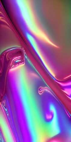 an abstract image of purple, green and blue colors with liquid pouring out of it