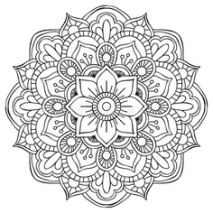 a black and white drawing of a flower on a white background royalty illustration for coloring books