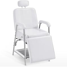 This chair will be your perfect companion if you are running a beauty salon with limited space. This minimalist tattoo bed can fulfill your most basic massage and facial work. This concise beauty chair has an adjustable backrest and leg rest to make your clients more comfortable. The leg rest can be lowered to save space when not in use. Additionally, it includes a removable head cushion, storage shelf, and durable padding with long-lasting PVC leather. Inbox Zero Body Fabric: White Faux Leather Spa Massage Bed, Tattoo Chair, Beauty Chair, Manual Recliner Chair, Massage Bed, Inbox Zero, Spa Massage, Leather Recliner, Salon Decor