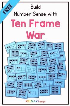 Ten Frame Dice Game, Ten Frame Matching Activity, Ten Frames Game, Ten Frame Games Kindergarten, Teaching Numbers With Ten Frames, Math Practice Worksheets, Math Number Sense, Math Notes, Math Intervention