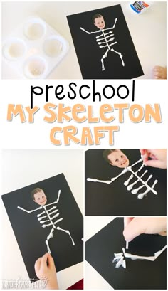 the skeleton is made out of popsicle sticks, and then put together to make a craft