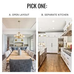 the kitchen is clean and ready to be used as a dining room or living room