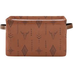 an image of a brown cosmetic bag