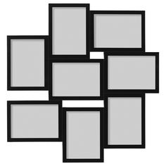 several black and white frames are arranged in the shape of an abstract rectangle pattern