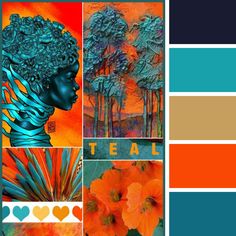 the color palette is teal and orange, with an image of a woman's head