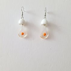 Never Worn And Very Whimsical. Perfect For Breakfast Lovers! Measures About 2 Inches Long, Very Light Weight. Egg Earrings, Breakfast Lovers, Cracked Egg, Earrings Color, Crafty Ideas, White Silver, Egg, Color White, Jewelry Earrings