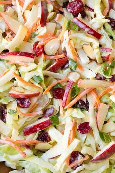 a salad with apples, cranberries and almonds