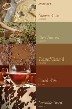 the color scheme for different wines is brown, white, and green with black spots