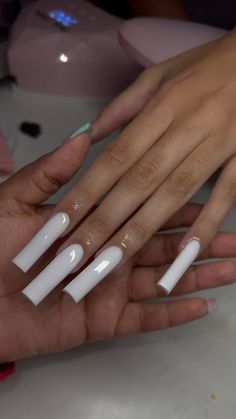 White nail ideas and Designs by @WomenNailsdesigns #youtube #youtubeshorts #ytshorts Tapered Square Acrylic Nails, Long White Nails, Acrylic Nail Designs Classy, Acrylic Nail Designs Coffin, Tapered Square Nails, Diy Acrylic Nails, Tapered Square