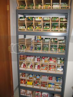 the pantry is stocked with all kinds of food