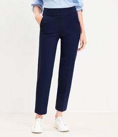 752633 Cheap Pull-on Ankle-length Pants, Pre K Teacher, Travel Pants, Pants Details, Ponte Pants, Petite Pants, Tapered Pants, Deep Space, Blue Pants