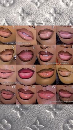 Afro Makeup Looks, Good Lip Combos, Lip Combos For Black Women, Different Types Of Makeup Looks, Types Of Lips, Types Of Makeup Styles, Lip Ideas, Make Up Tut, Glossy Lips Makeup