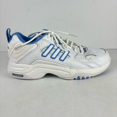 Adidas B49 Trainer 2003 - White/Blue Rare Vtg Deadstock Adidas Trainers, Womens Size 8 In Great Condition, No Defects, Comes In Og Box *Disclaimer* 20+ Yr Old Shoes May Be More Fragile And Prone To Damage, Use With Care Please Reference Photos Before Purchasing Blue Adidas Skate Shoes In Synthetic, Blue Adidas Lace-up Skate Shoes, Blue Adidas Skateboarding Sneakers, Adidas Sneakers Women, Streetwear Sneakers, Retro Streetwear, Adidas Trainers, Old Shoes, White Adidas