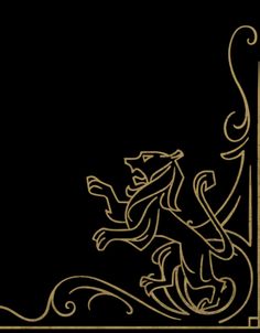 a black and gold wallpaper with a lion on it