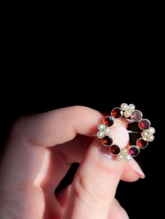 A Stunning Foiled Garnet and Pearl Regency Period Brooch | The Curio Regency Jewelry Necklaces, Garnet Pearl Ring, Victorian Garnet Jewelry Gift, Handmade Antique Garnet Jewelry, Regency Jewelry, Garnet And Pearl, Ornate Red Garnet Jewelry, Regency Period, Historical Jewellery