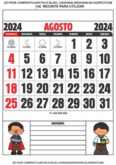 the spanish calendar for august is shown