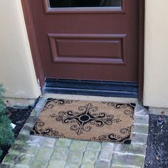 Rubber-Cal's Traditional Fleur de Lis French Mat is an excellent natural coir matting that will outlast all the rest. It will be certain to provide a unique focal point to any entryway. These large front door mats are ideally sized for double doors or runners, available in two versatile door mat sizes with a 5/8-inch thickness. This product has a sophisticated style, provides scraping action in all conditions, and is made from reliable, eco-friendly materials. The surface of these French door ma Coir Matting, Home Door Mat, Large Front Door, Entry Door With Sidelights, Double Door Entryway, Door Entryway, Entryway Mats, Coir Mat, Home Door