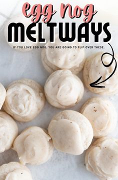 the cover of egg nog meltways, which is filled with white frosting