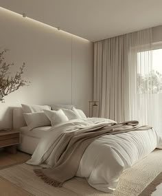 Minimal Modern Bedroom, Bedroom Minimal, Bedroom Interior Design Luxury, Classy Bedroom, Modern Bedroom Interior, Sleeping Room, Bedroom Renovation, Clean Bedroom, Bedroom Bedding