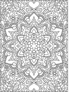 an intricate coloring page with black and white designs