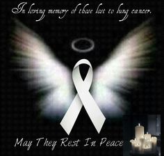 a white ribbon with angel wings in the background and candles around it that read, may they rest in peace