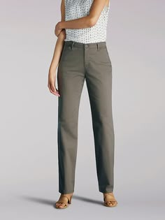 Straight Leg Pants With Pockets, High Rise Dress Pants, New Business Casual Women, Women's Straight Leg Pants, Womens Pull On Pants, Women’s Khaki Pants, Women’s Work Pants, Women’s Dress Pants, Women’s Slacks