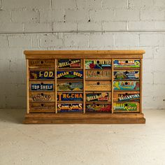 fruit crate apothecary cabinet 1 front view reclaimed wood Fruit Crates, Old Wooden Crates, Old Crates, Repurpose Furniture, Fruit Crate, Apothecary Cabinet, Fruit Box, Grain Texture, Barn Ideas