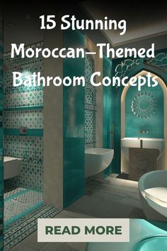 Upgrade your bathroom with a Moroccan theme that combines tradition with modern luxury. Explore ideas featuring colorful mosaics, elegant lanterns, and plush textiles. Ideal for creating a relaxing and stylish retreat. Arabesque Bathroom Tile Ideas, Turkish Spa Bathroom, Small Moroccan Bathroom, Moroccan Powder Room Ideas, Pink Moroccan Bathroom, Indian Style Bathroom Design, Moorish Bathroom, Santorini Bathroom