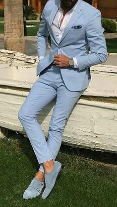 Mens Suits Sky Blue, Groomsmen Beach Wedding, Navy Blue Suit Men, Men's Tuxedo Wedding, Sky Blue Suit, Dinner Suit, Man Blazer