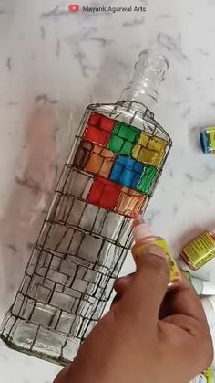 How To Color Bottles, How To Paint Glass Bottles Diy, Bottle Art Ideas Creative Diy Projects, Art Bottles Painting, Glass Painting Ideas On Bottles, Stained Glass Bottle Art, How To Paint Wine Bottles Step By Step, Easy Wine Bottle Painting Ideas, What To Do With Wine Bottles