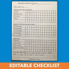 a printable checklist for students to use