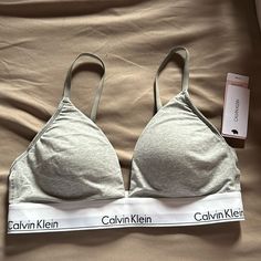 Brand New With Tags Grey Comfortable Size L Calvin Klein Underwire, Calvin Klein Bras, Purple Bralette, Calvin Klein Sports Bra, Calvin Klein One, Calvin Klein Bralette, Calvin Klein Ck One, Calvin Klein Bra, Padded Bralette