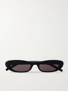 SAINT LAURENT EYEWEAR Shade oval-frame acetate sunglasses Luxury Chic Oval Sunglasses, Net A Porter Sunglasses, Chanel Oval Sunglasses, Luxury Oval Sunglasses With Gradient Lenses, Sunglasses Saint Laurent, Jeweled Bag, Luxury Sunglasses, Oval Faces, Oval Sunglasses