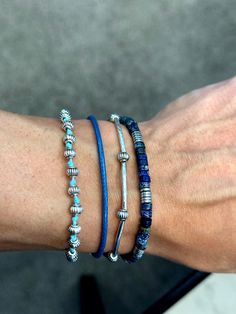 Handmade with Lapis Lazuli natural stones and stainless steel beads. All silvery peaces are gold stainless steel.  Lapis Lazuli: Wisdom Intuition  Clarity Mens Bracelet Set, Lapis Lazuli Bracelet, Gold Flecks, Men's Bracelet, Bracelet Crafts, Handmade Bracelet, Men's Jewelry, Jewelry Pouch, Jewelry Handmade