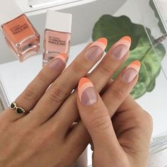 Nagellack Trends, Peach Nails, Subtle Nails, Tip Nails