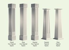 four different types of pedestals and columns