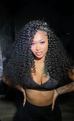 Long Hair Black Women, Outfits Curly Hair, Curly Side Part, Deep Wave Wig