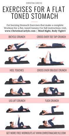 a woman doing exercises for a flat toned stomach with the instructions to do it