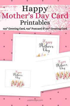 mother's day card printables with the text happy mothers day on it