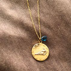 Gold Toned Av Max Virgo Coin Necklace With Semi Precious Stone. Chain Measures 36” L And Charm Is About 3/4” Round. Never Worn. Semi Precious Stone, Coin Necklace, Semiprecious Stones, Womens Jewelry Necklace, Precious Stones, Semi Precious, Gold Tones, Coin, Jewelry Necklaces