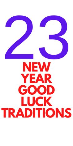 two new year good luck greeting card with red and blue numbers