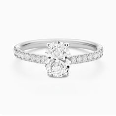 The Ecksand Engagement Ring with Cathedral Setting and Diamond Belt shown with Oval in 14k White Gold Diamond Belt, Prong Engagement Rings, Cathedral Setting, Recycled Gold, Pave Diamonds, Halo, Engagement Ring, Platinum, White Gold